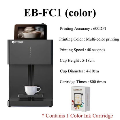 EVEBOT 3D Latte Art Coffee Printer – Automatic Beverage Food Selfie Printer, WiFi