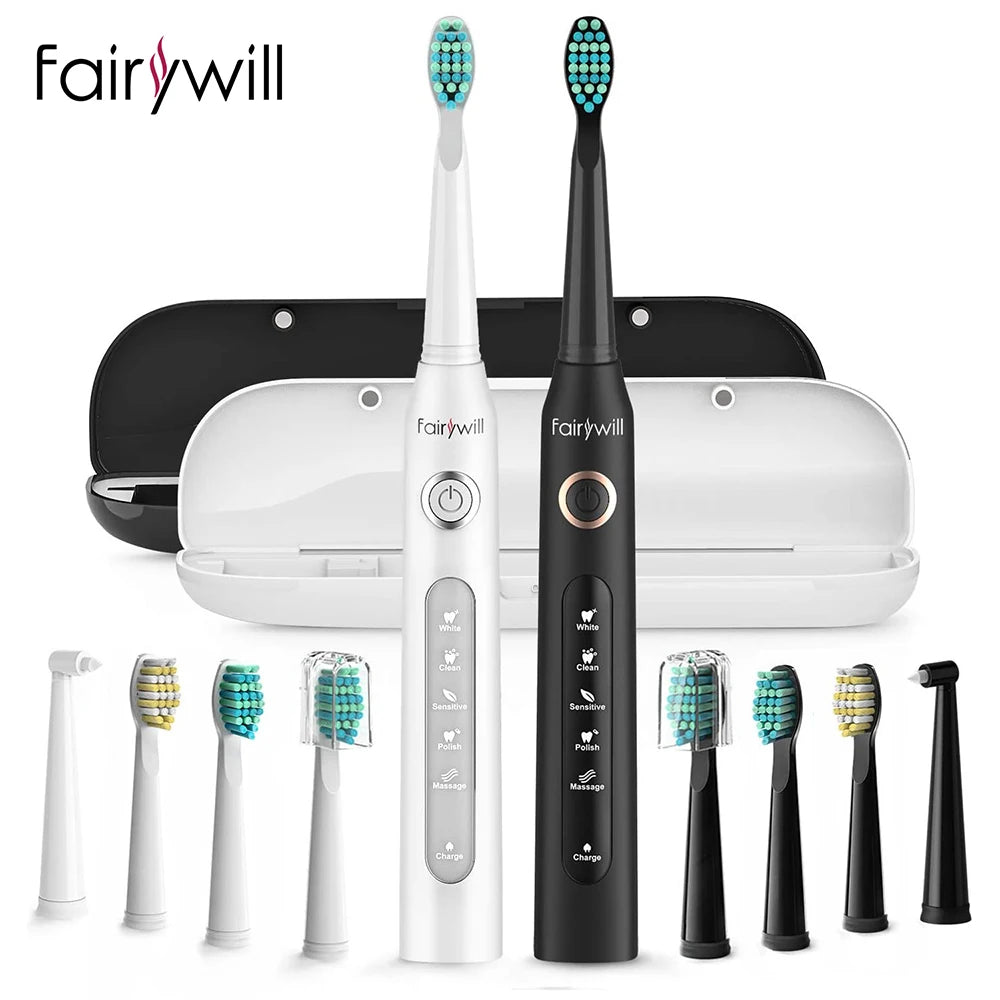Fairywill FW-D7 Sonic Electric Toothbrush | 5 Modes | USB | Smart Timer | Travel Case