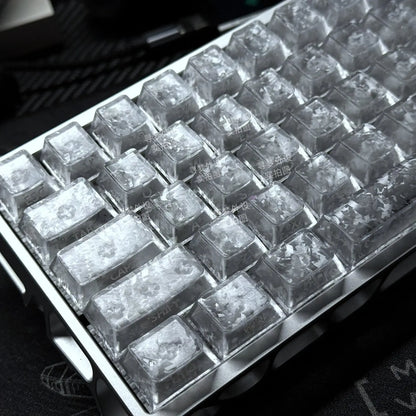 ICECARBON BLACKCARBON Forged Carbon Keycaps | Cherry Profile | Semi-Frosted | Side-Laser Engraved | 120 Keys