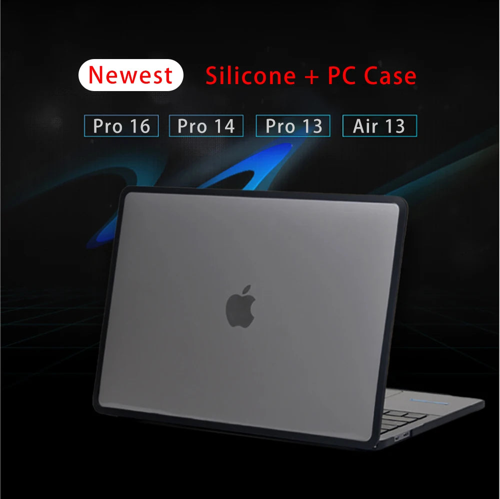 Soft TPU+PC MacBook Case – Pro 16/14/13, Air 15/13, M1–M5 (2019–2025)