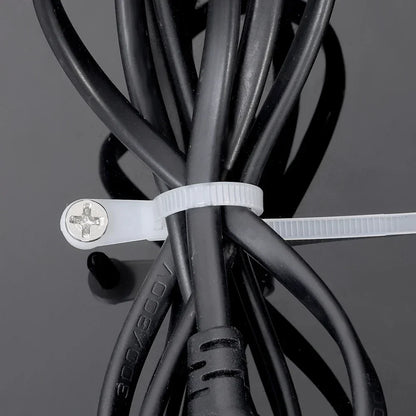 Self-Locking Nylon Cable Ties with Screw Hole Mount 100–200pcs