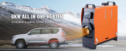 SucceBuy 8KW Diesel Air Heater | LCD Panel, Remote Control, Low Noise Parking Heater for Truck, Trailer & Boat