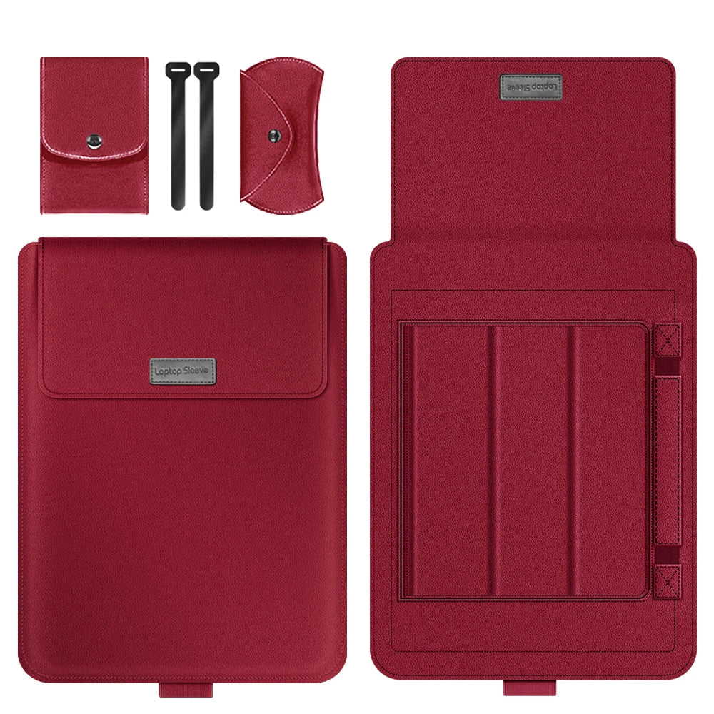 Laptop Sleeve Bag for MacBook Air 13 M4/M3/M2/M1, Pro 13/14/16, Huawei, ASUS, Dell – 11–16", PU Leather