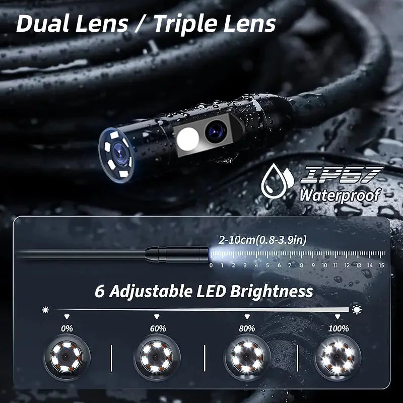 KERUI 1080P Industrial Endoscope Camera – 5" LCD, Dual/Triple Lens