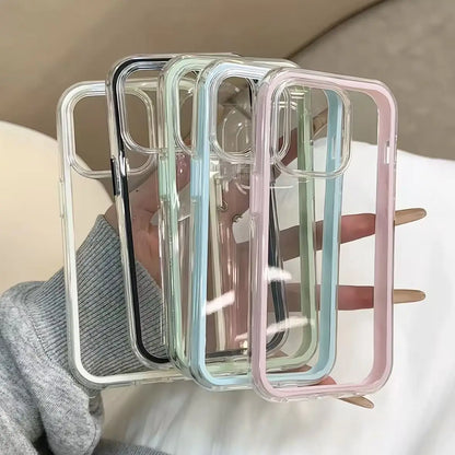 Luxury Candy Color Clear Phone Case | Shockproof Acrylic Bumper for iPhone 17/16/15/14/13/12/11 Pro Max