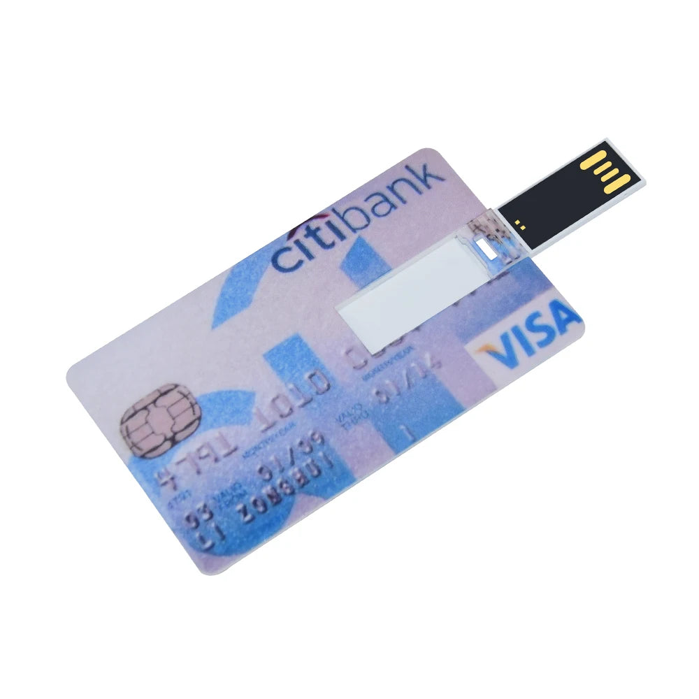 New Credit Bank Card USB Flash Drive 2.0 Custom Logo 4gb 8gb 16gb 32gb 128mb memory Stick Pendrive HSBC MasterCard Bradesco gift