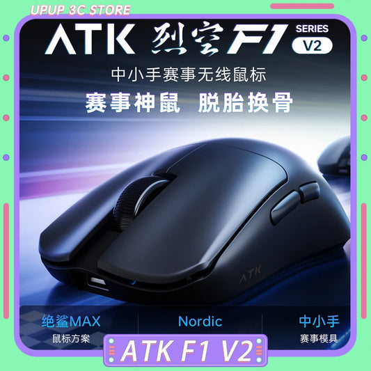 ATK F1 V2 Wireless Gaming Mouse – PAW3950, 38g Ultra-Light, 750IPS, 0.243ms Latency for FPS
