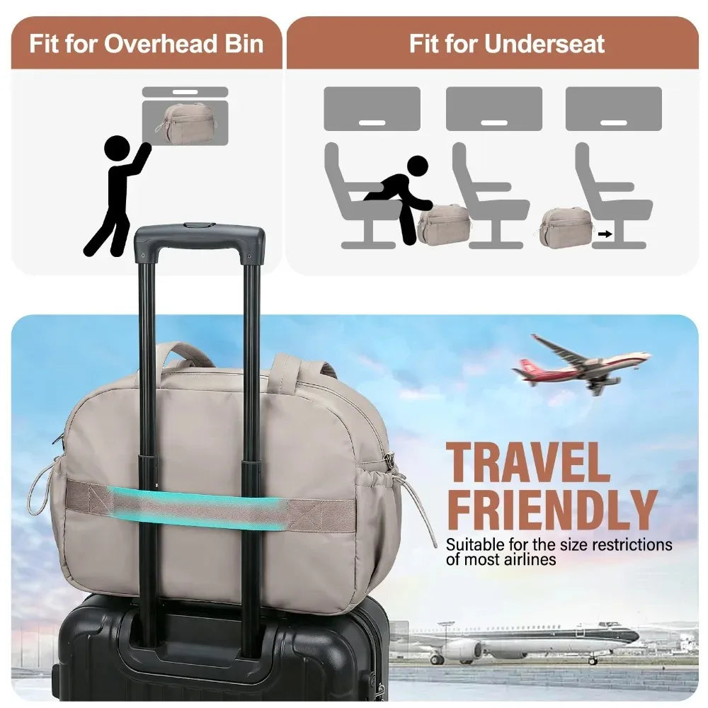 Lightweight Nylon Travel Duffel Bag with Wet Pocket