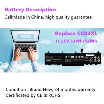 CC03XL Laptop Battery for HP EliteBook 830 835 840 845 850 855 G7 G8 | ZBook Firefly 14 15