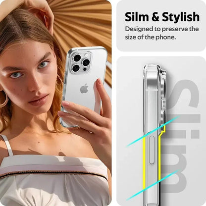 Clear ultra-thin TPU iPhone case by R.E.D. Shopping, transparent protective cover for iPhone, showcasing sleek and slim design.