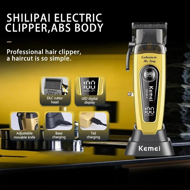 Kemei Professional Brushless Hair Clipper – 11500 RPM DLC Blade Cordless Trimmer