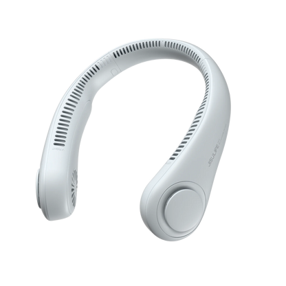 JISULIFE Portable Neck Fan – 4000mAh, 5 Speeds, Twistable Bladeless Hands-Free Neckband Fan