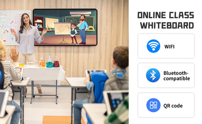 TouchWo 32-65 inch interactive whiteboard display by R.E.D. Shopping showing a sleek touchscreen monitor with digital interface.