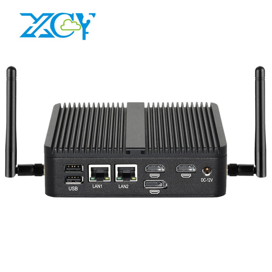 XCY Intel N150 Fanless Industrial Mini PC – 2x RS232, 2x LAN, 2x HDMI, WiFi, 4G, Win11