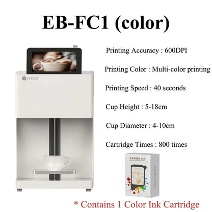 EVEBOT 3D Latte Art Coffee Printer – Automatic Beverage Food Selfie Printer, WiFi
