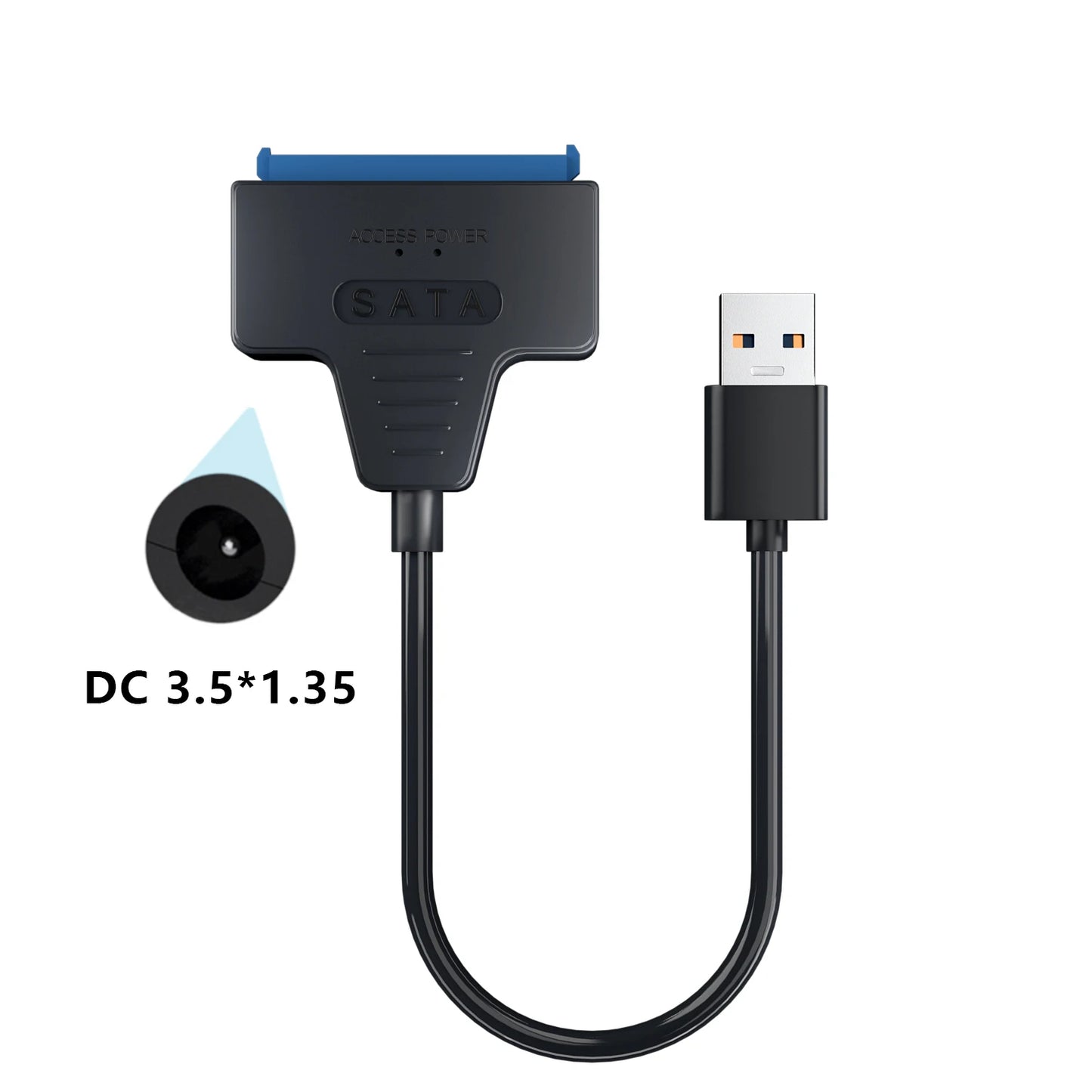 USB 3.0 to SATA Cable for 2.5"/3.5" HDD & SSD – with 12V/2A Power Adapter