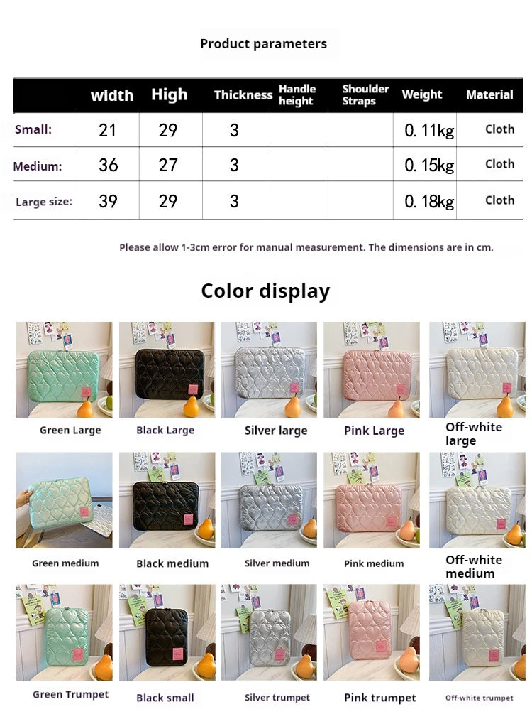 Macaron Color Laptop Sleeve – 13.3"/14"/15.6"/16", Shockproof for MacBook Air, iPad Pro, HP, Dell, Huawei