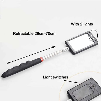 Telescopic LED Inspection Mirror | 360° Extending Mechanic Tool for Hard-to-Reach Areas
