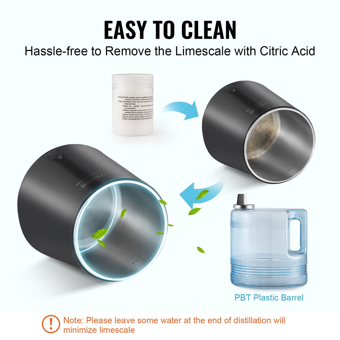 SucceBuy Water Distiller 4L | 750W Countertop Pure Water Purifier