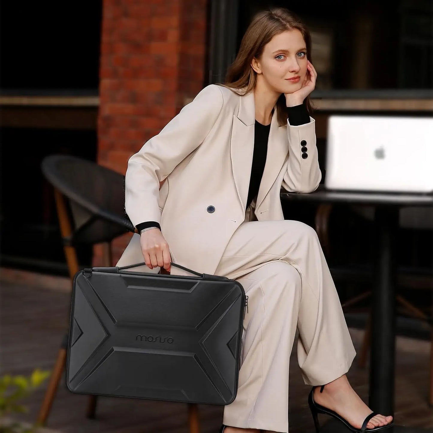 MOSISO Laptop Sleeve 15"/16" – Waterproof Hard Shell Shoulder Bag for MacBook Pro, HP, Dell