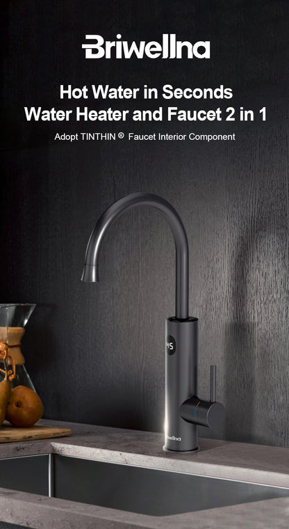 Briwellna 2-in-1 Instant Electric Water Heater Faucet | 3300W | 220V | Kitchen & Bathroom | CE Certified | EU Plug