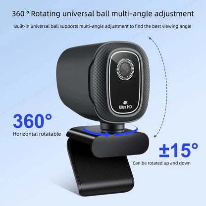 4K Webcam with Microphone & Autofocus – 1080P/2K USB Web Camera for PC, Live Streaming & Online Meetings