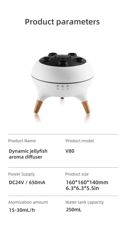 Jellyfish Aroma Humidifier & Aromatherapy Diffuser – Ultrasonic Essential Oil Mist with Remote Control