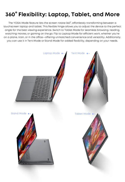 CHUWI FreeBook 2-in-1 Laptop – 13.4" Touch Screen, Intel N150, 16GB RAM, 512GB SSD, Windows 11