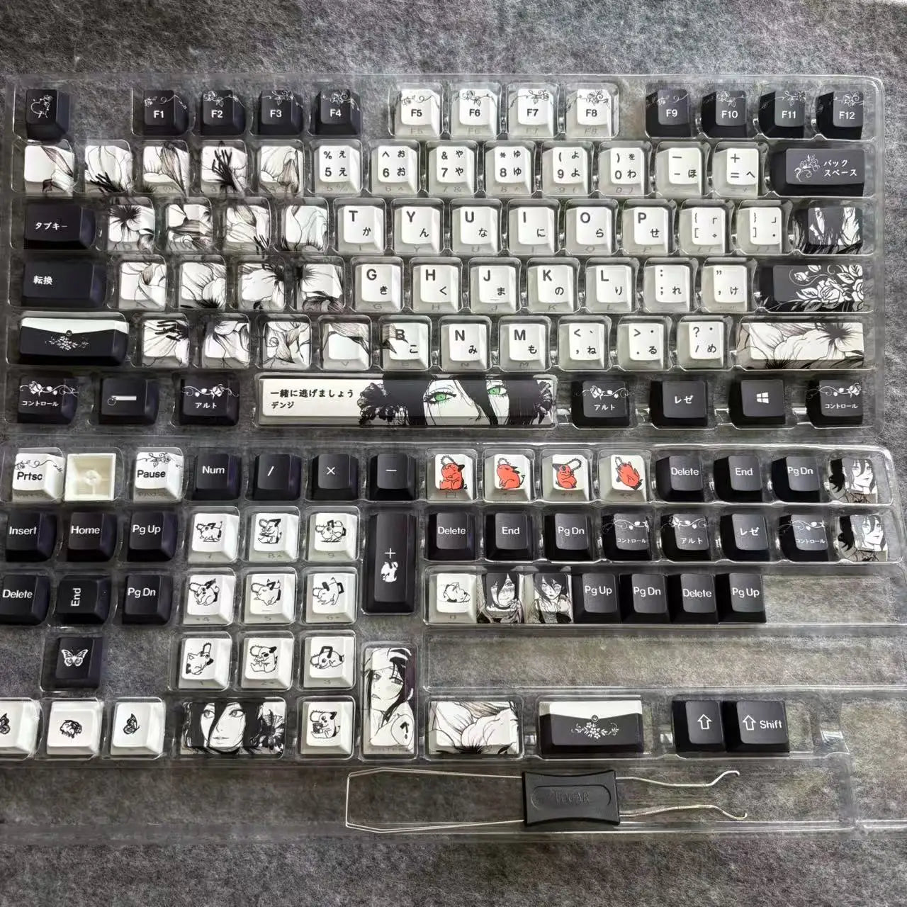 Chainsaw Man Anime Keycaps – PBT Dye-Sub, Cherry Profile, 74–140 Keys, for Mechanical Keyboard