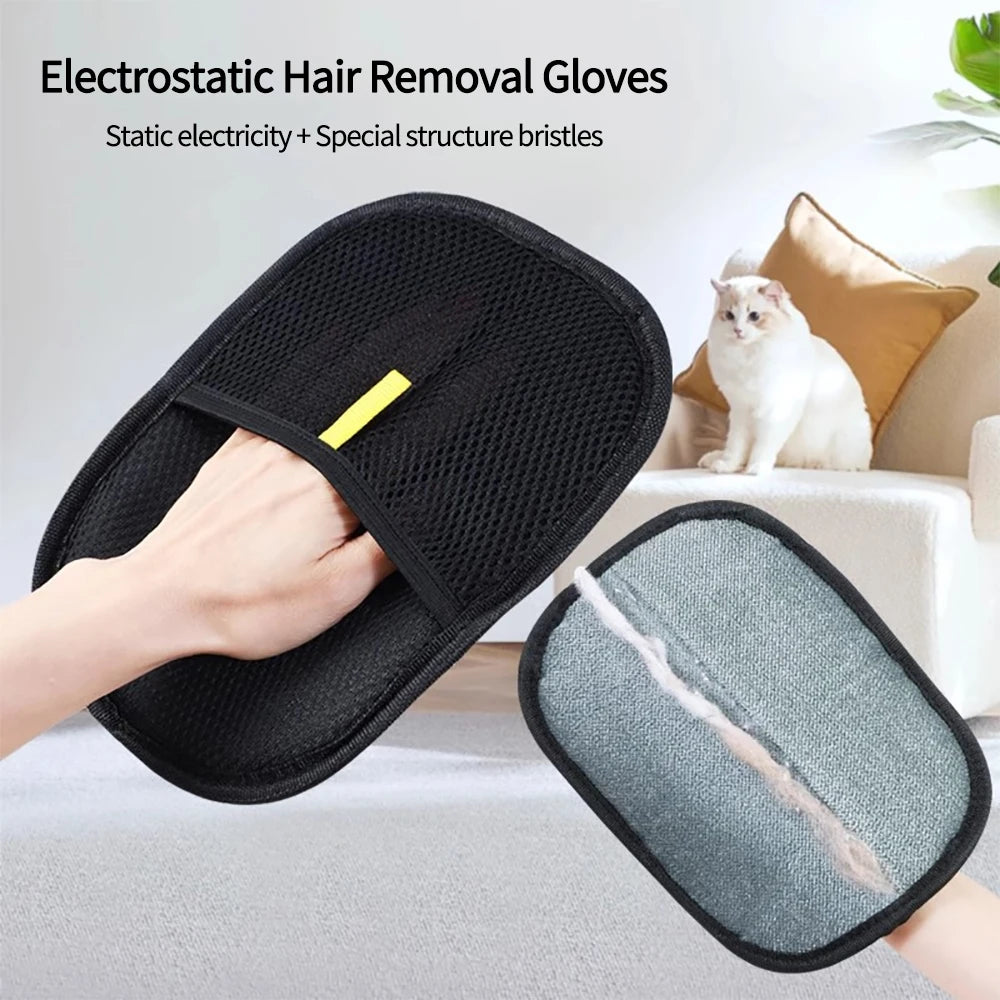 Double-Sided Pet Hair Removal Gloves | Reusable Lint & Fur Cleaner for Dogs & Cats