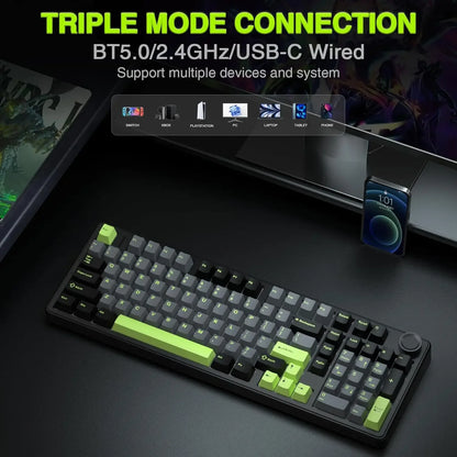 AULA F99 Pro 96% Gaming Mechanical Keyboard – Tri-Mode BT/2.4GHz/USB-C, Hot-Swap, 8000mAh, RGB, PBT Keycaps