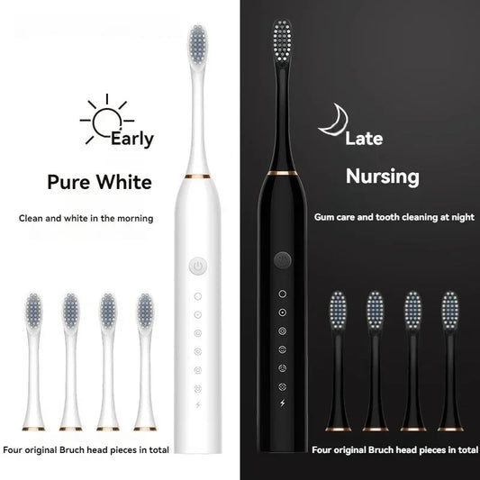 Electric Ultrasonic Toothbrush – 6 Modes, USB Rechargeable, Waterproof