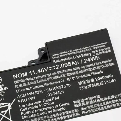Lenovo ThinkPad Laptop Battery 01AV419 01AV420 01AV421 – 11.46V 24Wh | A475 A485 T470 T480 TP25