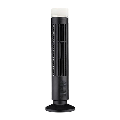 LED Bladeless Tower Fan — 90° Oscillating, USB Powered, Quiet, Desk Fan with Light, Home & Office