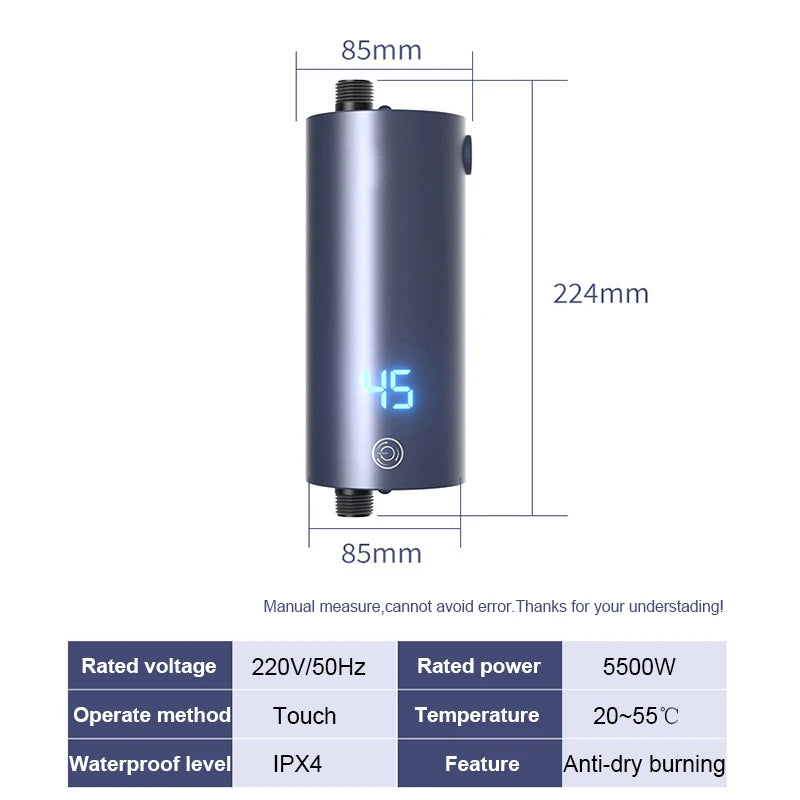 CUKYI 5500W Instant Water Heater | Tankless | Wall Mount | Shower Option | 220V