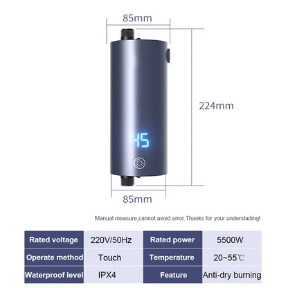 CUKYI 5500W Instant Water Heater | Tankless | Wall Mount | Shower Option | 220V