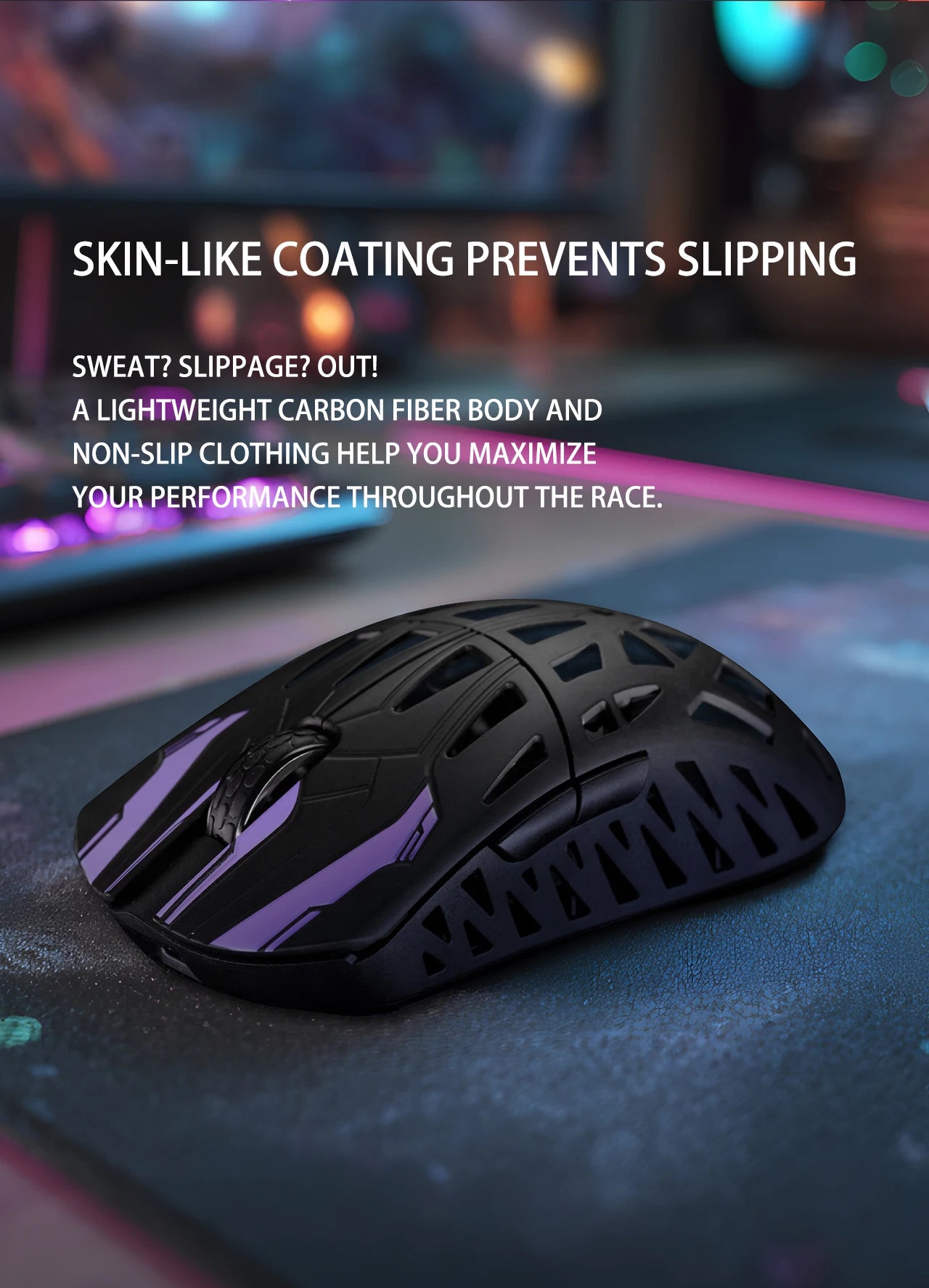 IROK HE6 Ultra Wireless Gaming Mouse – 30000 DPI, Carbon Fiber, PAW3950, Dual Mode, E-Sports