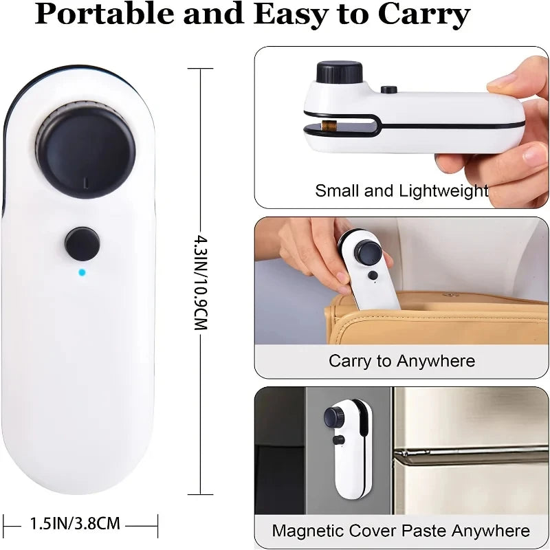 2-in-1 Mini Handheld Heat Sealer – USB Rechargeable Bag Sealer