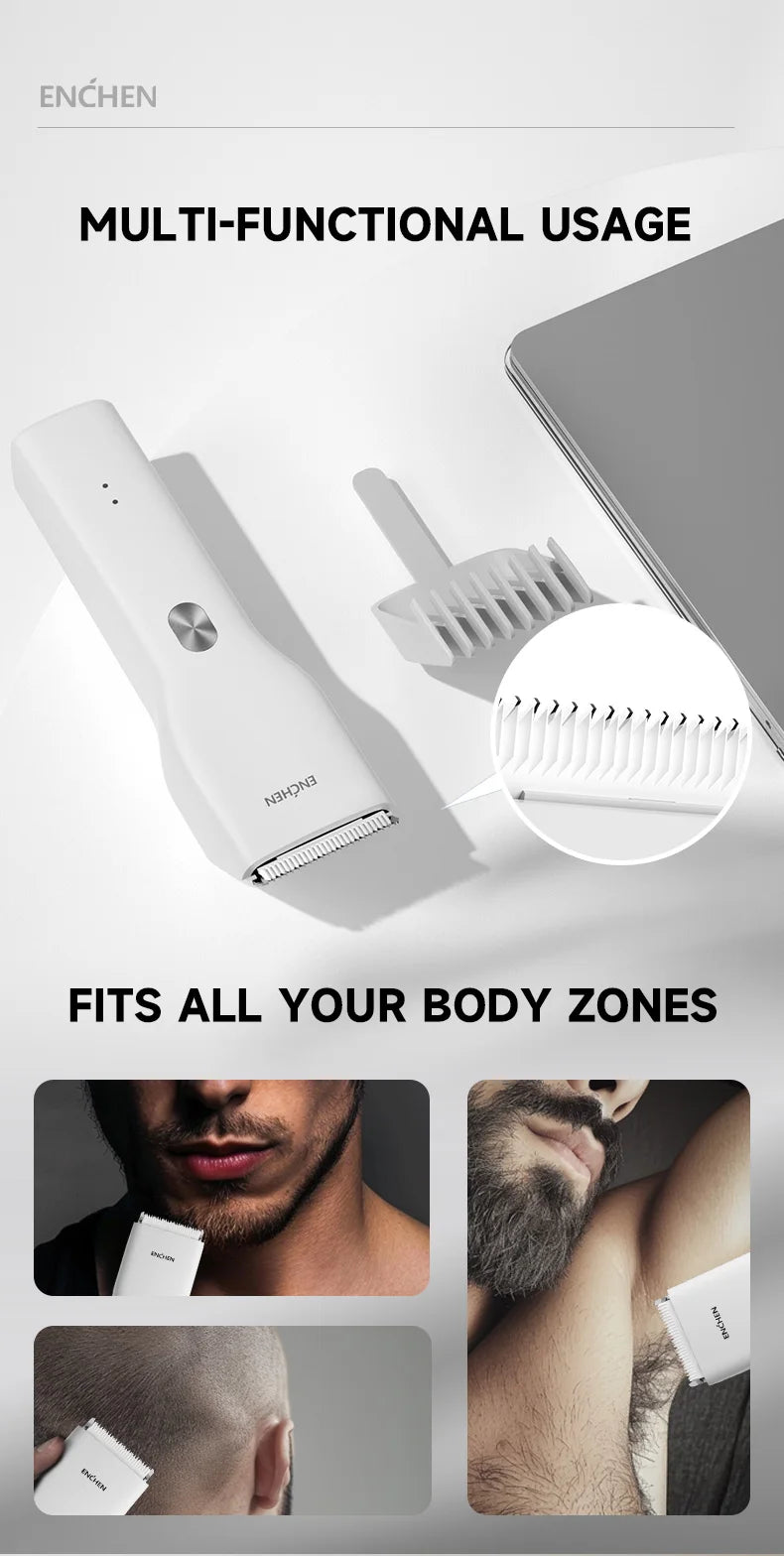 ENCHEN Boost-W Cordless Hair Clipper – USB Rechargeable, Adjustable Comb