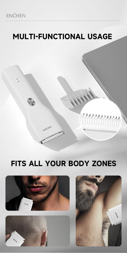 ENCHEN Boost-W Cordless Hair Clipper – USB Rechargeable, Adjustable Comb