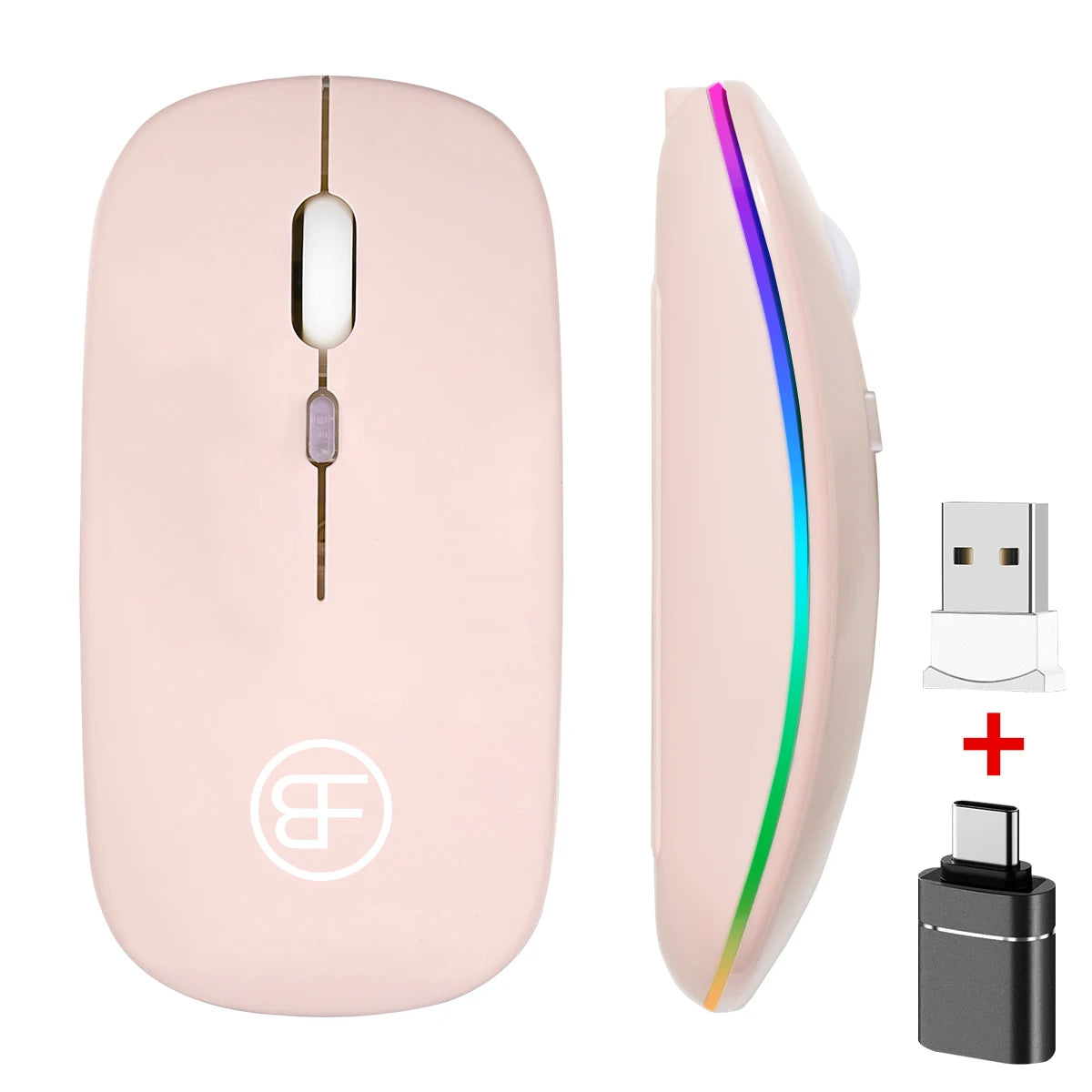 Wireless RGB Rechargeable Gaming Mouse — LED Backlit, Ergonomic, for Laptop & PC
