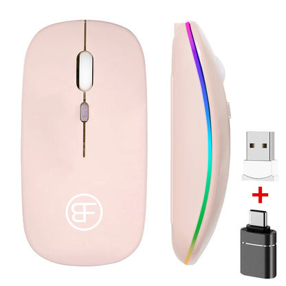 Wireless RGB Rechargeable Gaming Mouse — LED Backlit, Ergonomic, for Laptop & PC