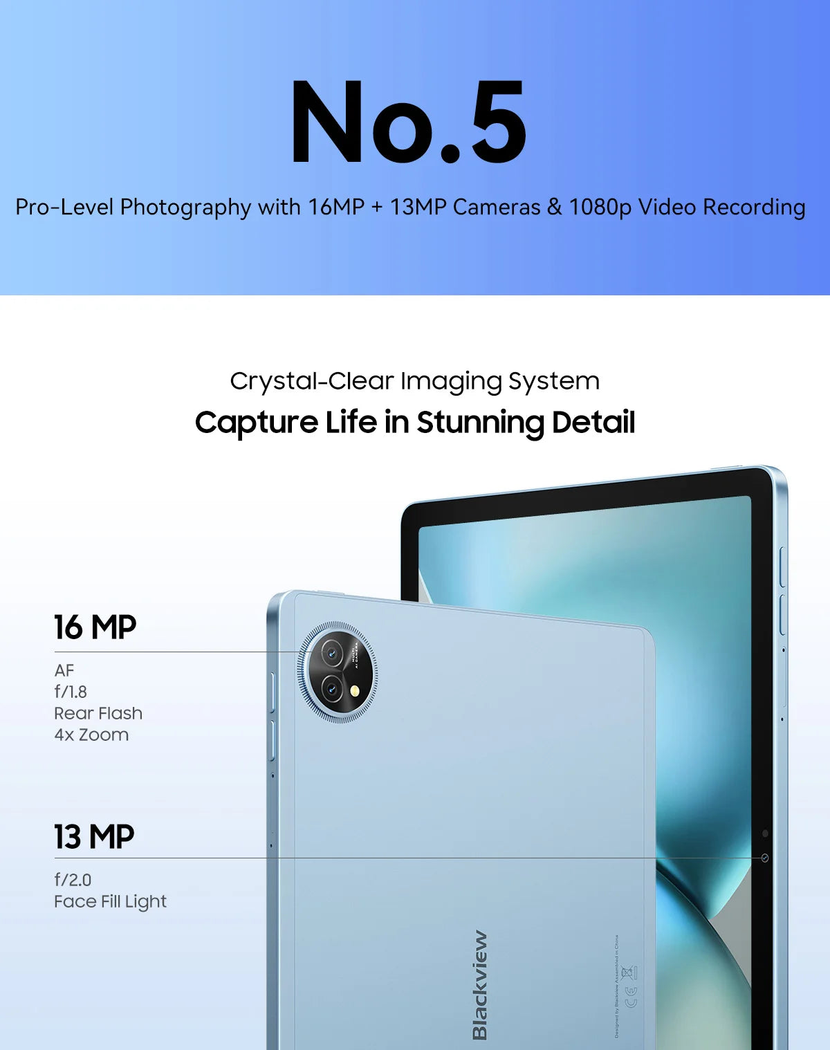 Blackview ZENO 10 5G Tablet – 11" FHD, Unisoc T8200, 8GB+128GB, 8800mAh, 18W, Android 15