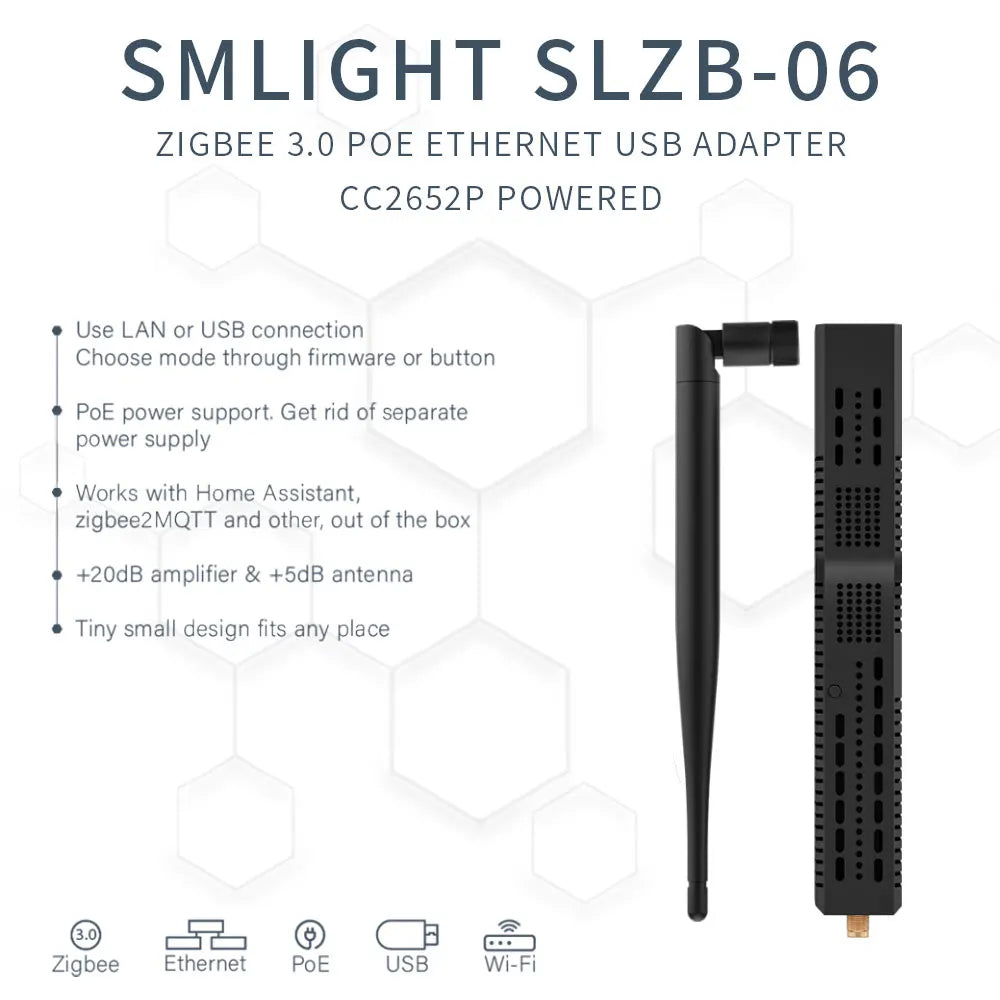 SMLIGHT SLZB-06 Zigbee 3.0 Gateway – Ethernet, USB & WiFi with PoE