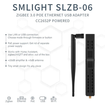 SMLIGHT SLZB-06 Zigbee 3.0 Gateway – Ethernet, USB & WiFi with PoE