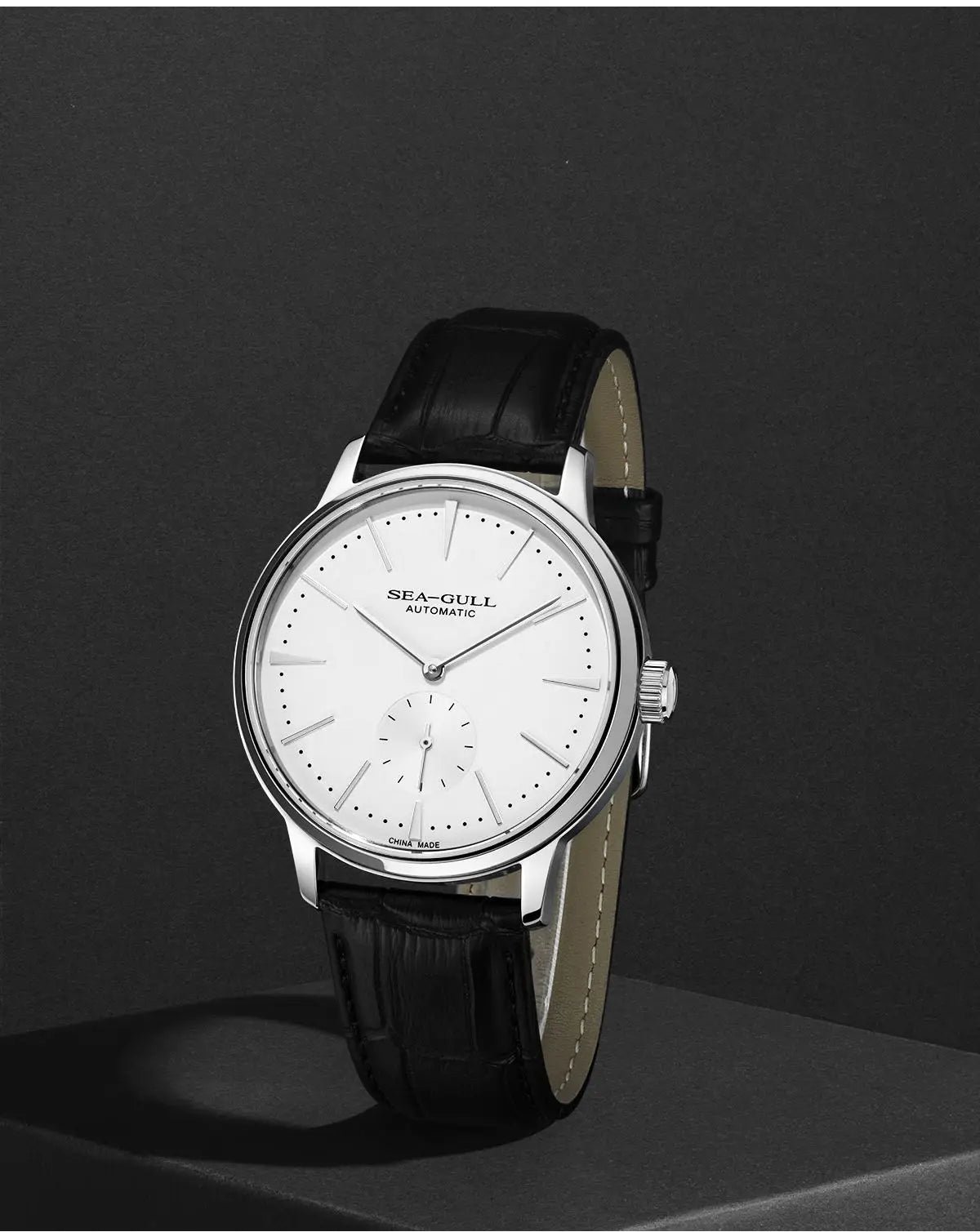 Seagull Men's Business Mechanical Watch – 50M Waterproof, Leather Strap, Valentine Gift
