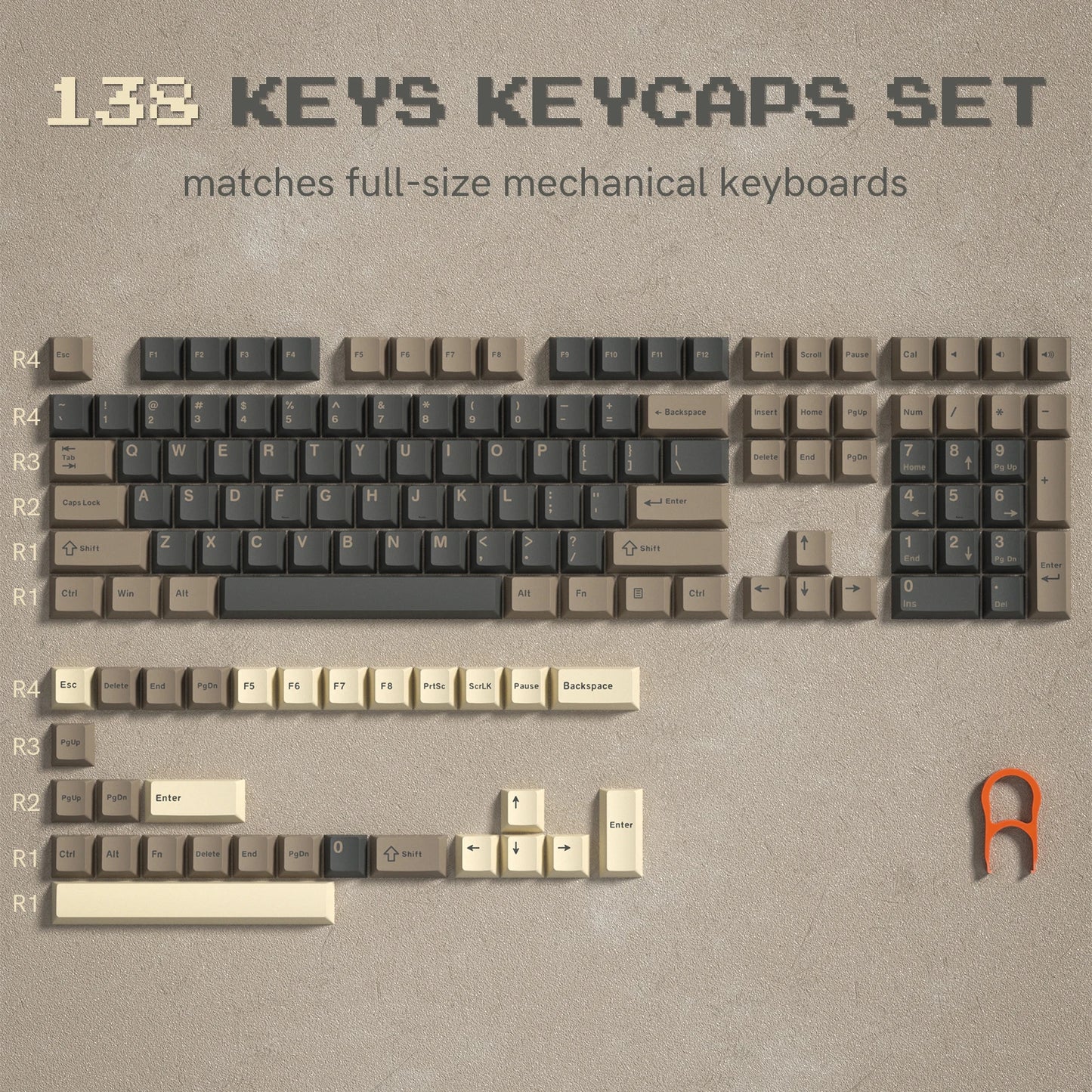 Retro dark red PBT keycap set with double shot cherry profile for mechanical keyboards, designed for custom gaming and typing keyboards.