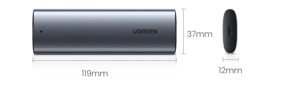 UGREEN M.2 SSD Case | NVMe & SATA Dual Protocol | USB-C 3.1 10Gbps | NVMe PCIe / NGFF SATA | External SSD Enclosure
