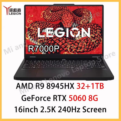 Lenovo Legion R7000P 2025 Gaming Laptop — Ryzen 9 8945HX, RTX 5060/5070, 16" 2.5K 240Hz