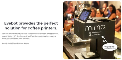 EVEBOT 3D Latte Art Coffee Printer – Automatic Beverage Food Selfie Printer, WiFi